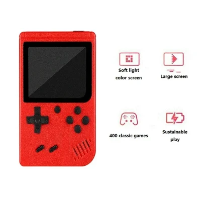 A Red Retro Classic Games Children’s Handheld Small Game Console With 400 Game Charging Can Be Connected To The TV