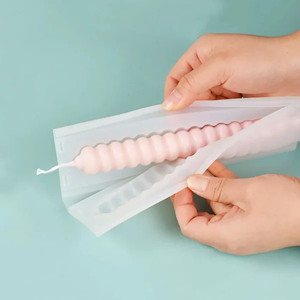 For fun DIY Long Strip Church Candle Mould Irregular Shape Candle Silicone Mold Candlelight Dinner Handmade Candle Making Mold