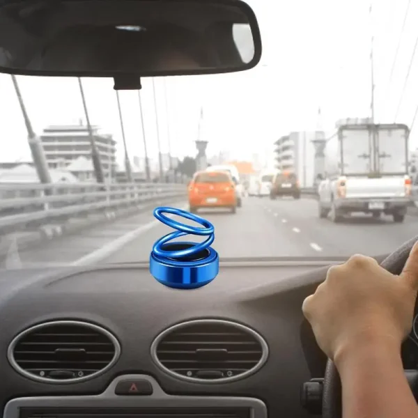 Car Perfume Diffuser Rotating Solar Air Freshener Double-ring Aromatherapy Diffuser Scent Car Decoration Interior Accessories