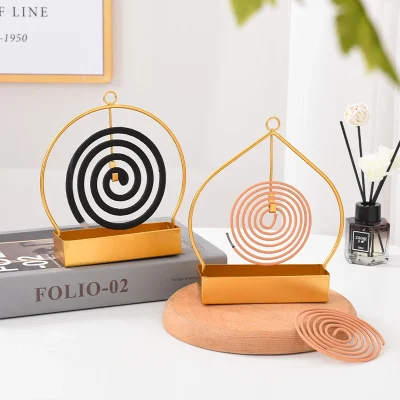 Incense Holders Coil Incense Burner Frame Iron Mosquito Coil Holder Modern Repellent Incense Rack for Household Bedroom Patio