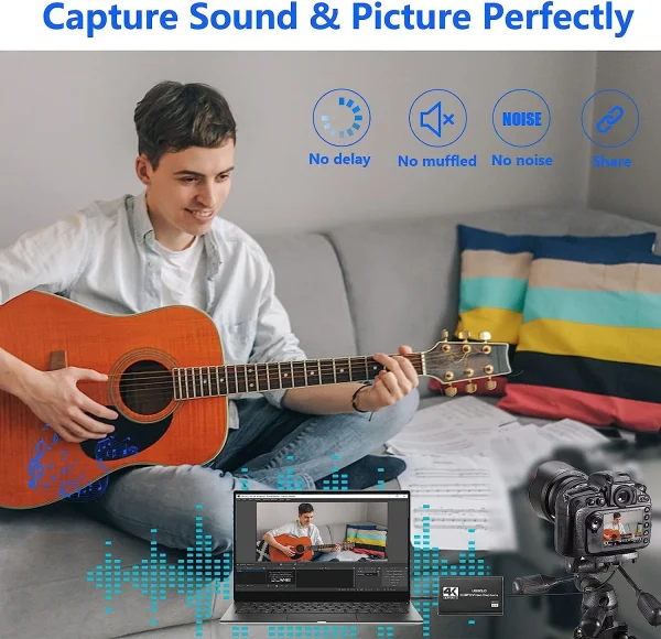4K HDMI Video Capture Card Live Streaming Board Capture USB 2.0 1080P Card Grabber Recorder Box for PS4 XBOX Game DVD Camera