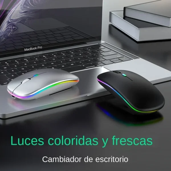 Wireless Bluetooth 5.2 Luminous Mouse USB Charging 2.4GHz Wireless Mouse 1600DPI Portable Gaming Mouse for Tablet Phone Computer