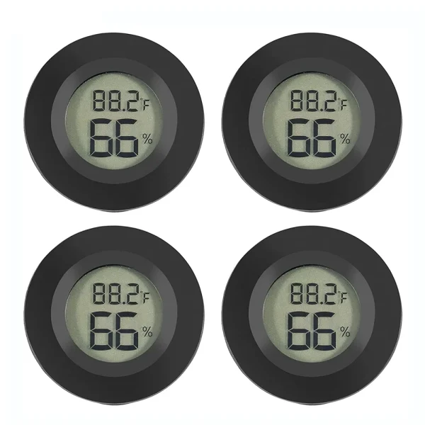 2/4 Pcs Mini Hygrometer Thermometer Fahrenheit or Celsius Meter Digital LCD Monitor Indoor Room Round Humidity Temperature Gauge