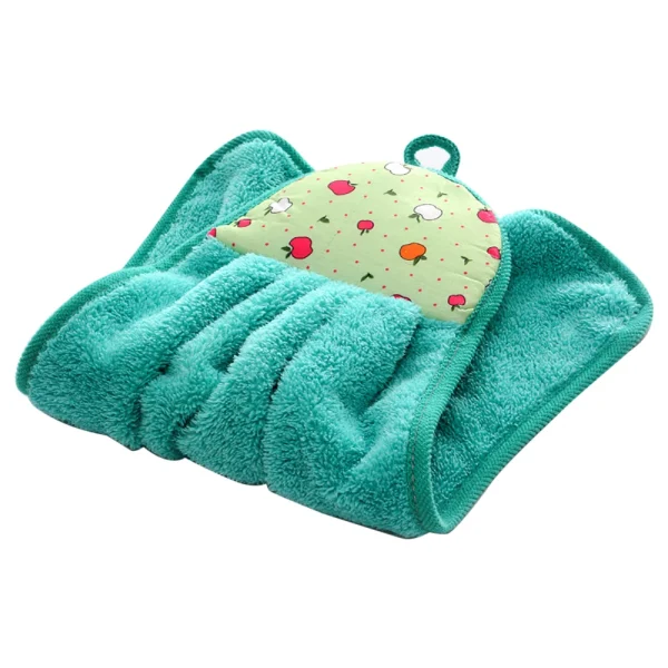 Coral Velvet Hand Towel Hanging Kitchen Hand Dry Towel Fast Dry Soft Dish Wipe Cloth for Kitchen Bathroom Use (7 color)