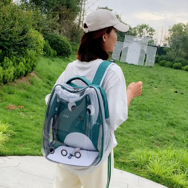 Transparent cat-shaped pet bag Outdoor pet backpack Breathable space capsule pet bag space cat bag