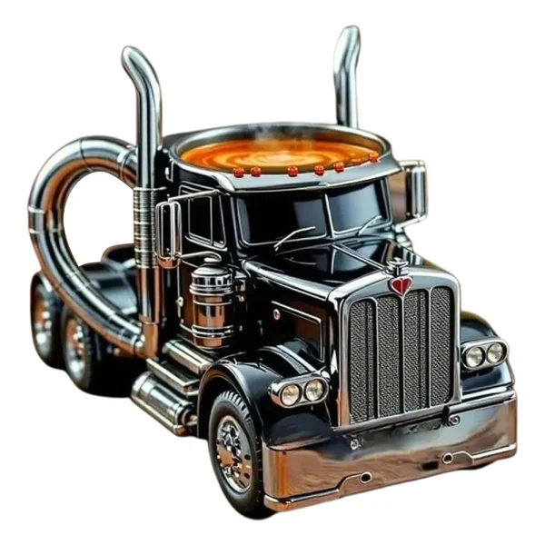 200-250ml Funny Semi-Truck Coffee Mugs Stainless Steel Drinkware Cups Handcrafted Water Bottle Resin Beer Mug for Novelty Gift