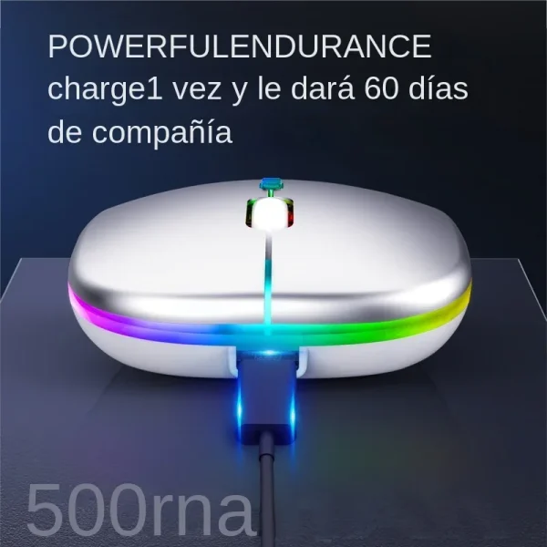 Wireless Bluetooth 5.2 Luminous Mouse USB Charging 2.4GHz Wireless Mouse 1600DPI Portable Gaming Mouse for Tablet Phone Computer