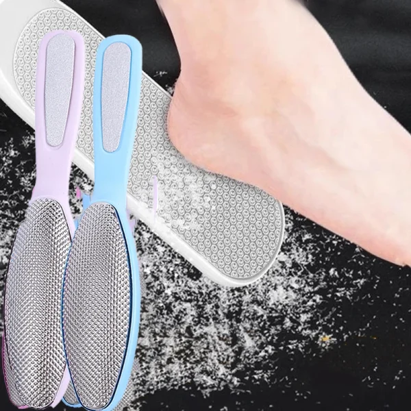 Double-headed Foot Grinder Stainless Steel Foot Rubbing Board Grindstone Foot Scrubbing Brush Dead Skin File Pedicure Remover