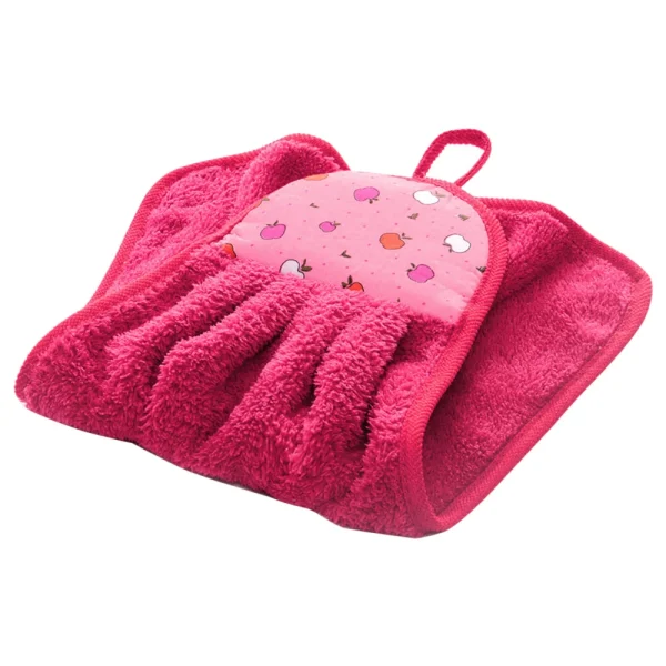 Coral Velvet Hand Towel Hanging Kitchen Hand Dry Towel Fast Dry Soft Dish Wipe Cloth for Kitchen Bathroom Use (7 color)
