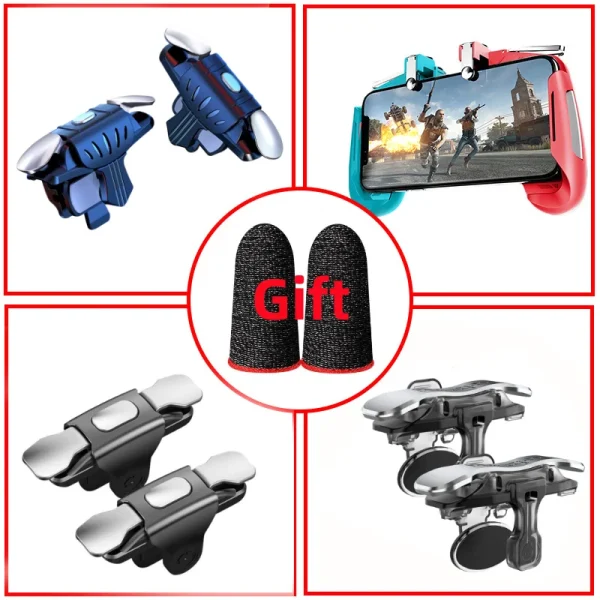 1pair Mobile Controller With Game Finger Sleeves Easy To Use Cellphone Gaming Joystick Sensitivity Shoot And Aim Game Trigger