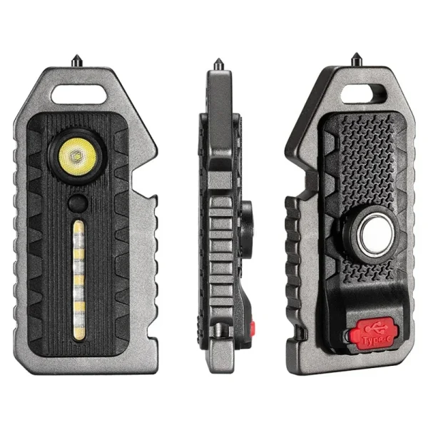 Cob Mini Flashlight Keychain Light, 500 Lumens Bright Rechargeable Small Multi-Function Work Pocket Light for Camping