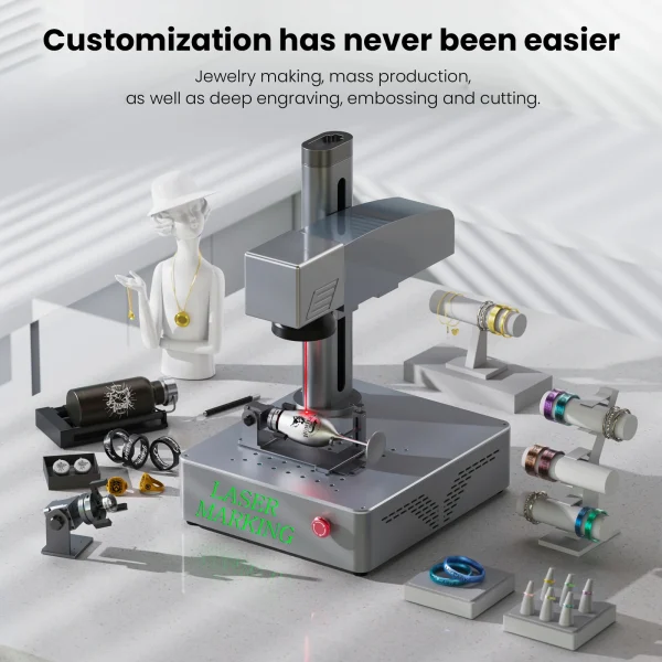 DAJA S4 Fiber Laser Marking Machine High Power Business Industrial Portable Engraver Engrave All Metal Jewelry Plastic Leather