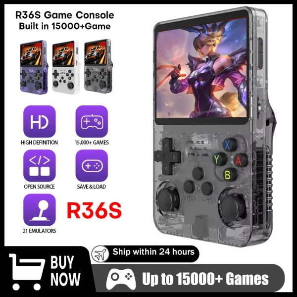 R36S Retro Handheld Video Game Console 3.5 Inch IPS Screen Open Source 64/128G Games Boy Gift RK3326 Portable Pocket Game Player