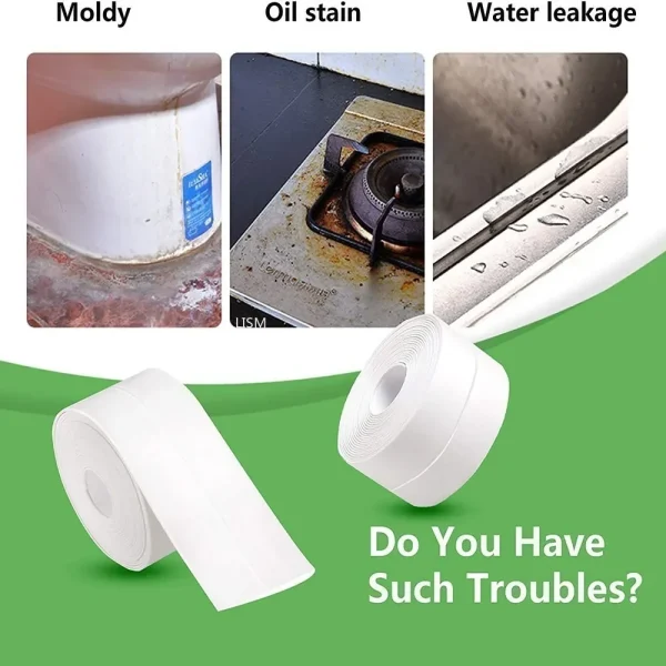 PVC Waterproof Sealing Tape Bathroom Toilet Caulk Tapes Kitchen Sink Countertop Mildew Fouling Proof Sealer Self Adhesive Strip