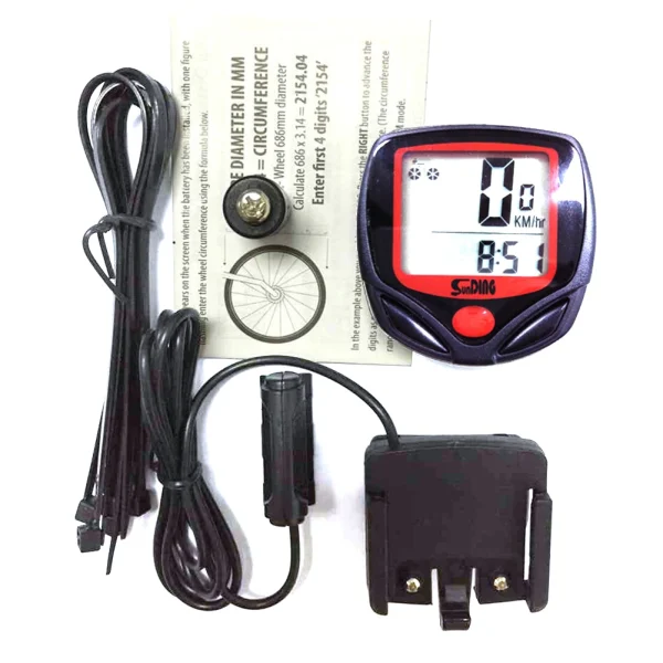 SUNDING 548B Waterproof MTB Bike Wire Speedometer Cycling Digital LCD Odometer