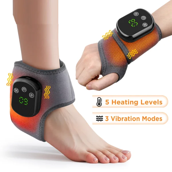 Electric Wrist Brace with Adjustable Hot Compress Vibration Massage Ankle Guard Band Carpal Tunnel Hand Foot Protection Tool