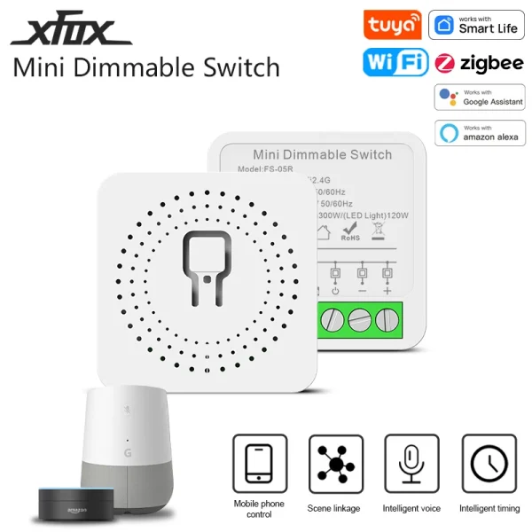 Tuya WiFi/ZigBee Smart Dimmer Switch Module Light Switch AC110-240V DIY Switches Smart Life APP Works with Alexa Google Home
