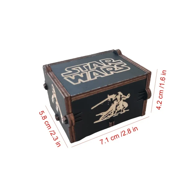 1pc Music Box Black Wooden Antique Carved Hand Cranked Classic Theme Music for Birthday Christmas Gifts Family Decoration
