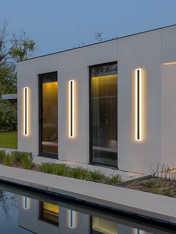 Outdoor Wall LED Lamp Modern Waterproof Long Strip IP65 Wall Lights Garden Fence Villa Balcony Home Decor Lighting Indoor Light