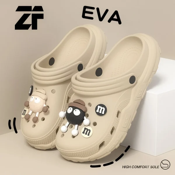 Cartoon Charms Clogs Eva Soft Summer House Slippers Women's Sandals Slipper Man Shoes Kids Indoor Slipper