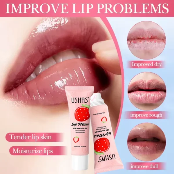 Remove Dark Lip Balm Lightening Melanin Mask Gloss Exfoliating Lip Pink Treatment Reduce Lip Lines Improve Dryness Moisturizing