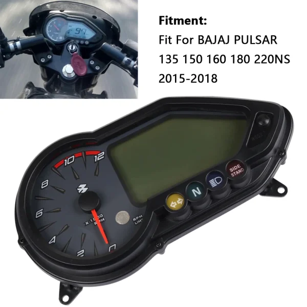 Motorcycle Speedometer Digital LCD Tachometer Instrument For BAJAJ180 Pulsar 220S Pulsar125 135 150 160 180 220NS 2015-2018