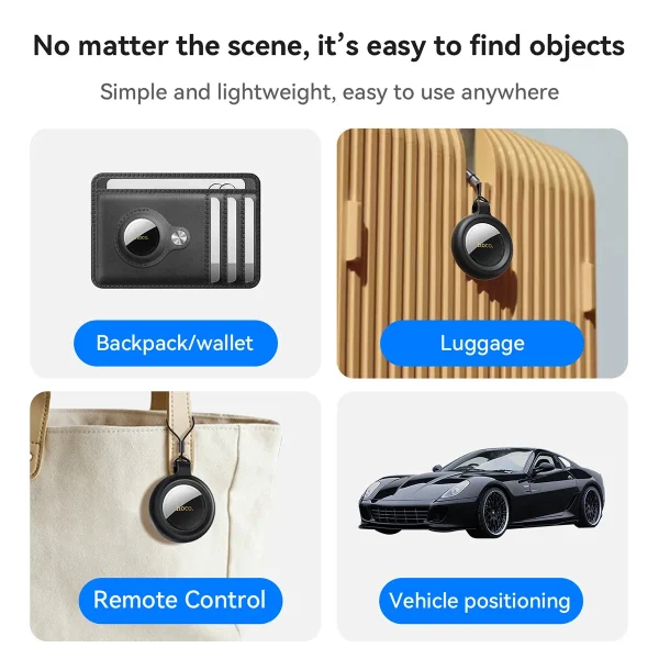 E100 GPS AirTag Based on Apple Find My Anti-Lost Device With Case Tracker Sound Located Reminder Alarm Car Pets Keychain Finder