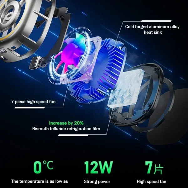 EX2 ULTRA Universal Mobile Phone Cooler Semiconductor Cooling Radiator Magnetic Heat Sink for IOS Android PUBG Game Accessories