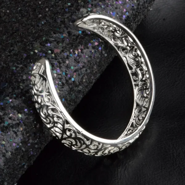 925 Silver Cuff Bracelet Opening Exquisite Hollow Women Bracelet Silver Color Carved Pattern Retro Bangle Party Wrist Jewelry