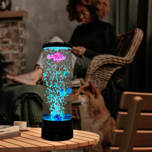 LED Fish Lamp Ambient Night Light Remote Control Color Changing Decorative Lights Aquarium Birthday Gift For Children bulb light