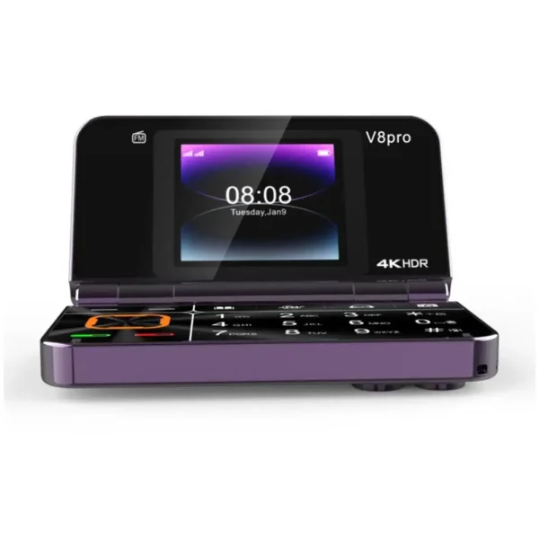 V8 Pro Foldable Flip Phone 2G Senior Mobile With Big Buttons, Flashlight & Multilingual Support Dual SIM Dual Standby
