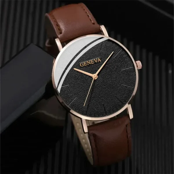 4Pcs/set Fashion Casual Men Sports Style Trend Quartz Wristwatch and Bead Bracelet Set Gift for Men Boyfriends Relogio Masculino