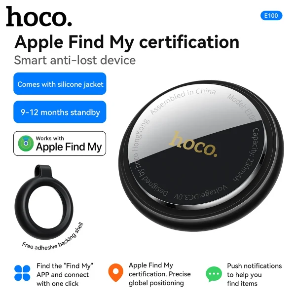 E100 GPS AirTag Based on Apple Find My Anti-Lost Device With Case Tracker Sound Located Reminder Alarm Car Pets Keychain Finder