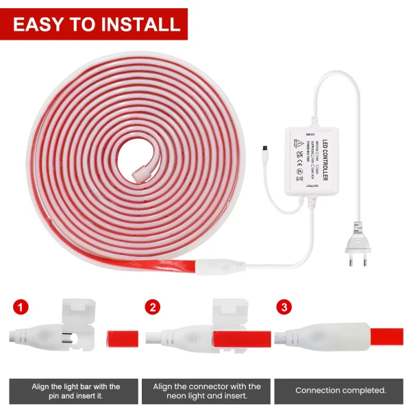 COB LED Strip 220V High Brightness Adhesive LED Lighting Strip Wifi Bluetooth Wall Touch Remote Control Waterproof Flexible Tape