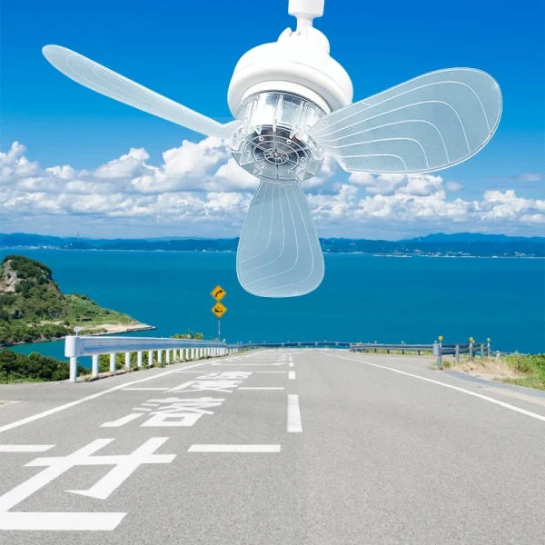 Home E27 Base Ceiling Fan 18W High Wind Power Detachable Fan Blades Universal Swivel Head Ceiling Fan
