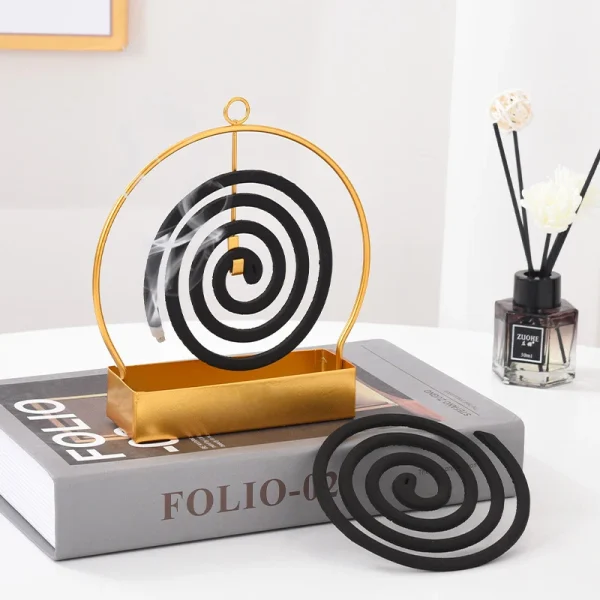 Incense Holders Coil Incense Burner Frame Iron Mosquito Coil Holder Modern Repellent Incense Rack for Household Bedroom Patio