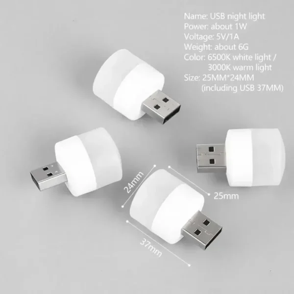 Multicolor USB Night Light Mini LED Night Light USB Plug Lamp Power Bank Charging USB Book Lights Small Round Reading Lamps