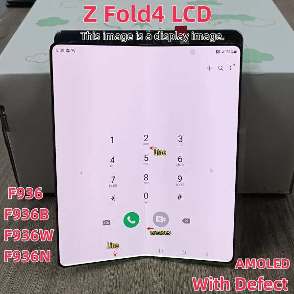 AMOLED Z Fold 4 5G Defect Inner screen LCD For Samsung Z Fold4 F936 F936B F936WF936NLCD Display Touch Screen Digitizer Assembly