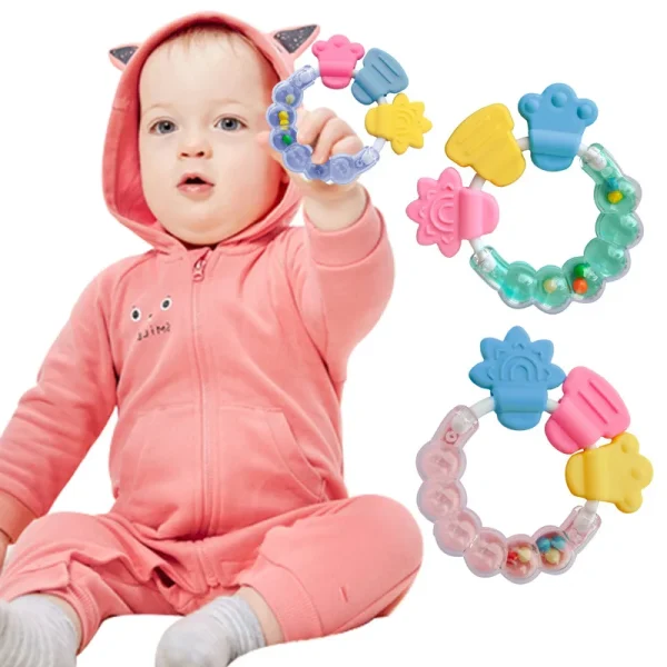 Silicone Teethers for Baby Things Newborn Chews Food Grade Teethers Training Bed Toy Baby fruit item Feeding Infant Rattle