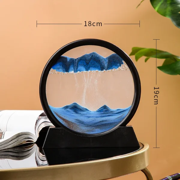 Creative 3D Moving Sand Art Oranment Liquid Hourglass Flowing Sand Sandscape Quicksand Home Decor Gift
