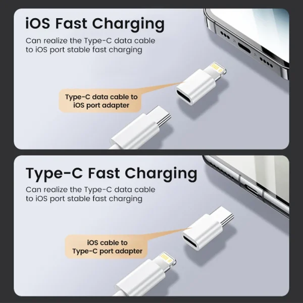 Type c To Lightning Adapter Female Type C Adapter for Ios Fast Charging Adaptador USB C Converter for iPhone