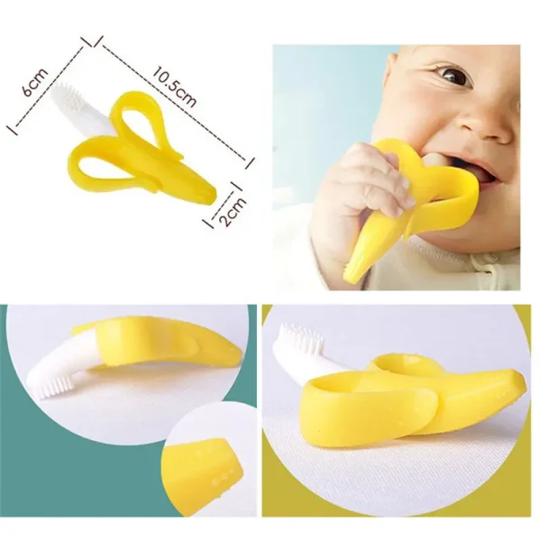 Boxed Children's Banana Teether Molar Sticks Bites Food Grade Silicone Fruit Teether Baby Training Toothbrush Dropshipping