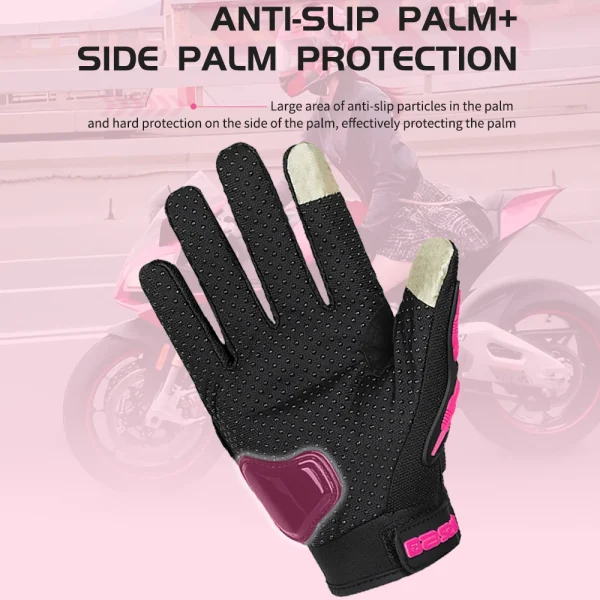 AXIO New Lady Pink Motorcycle Cycling Gloves Touchscreen Motocross Glove Wear-resistant Non-slip Motorbike Glove Mesh Breathable