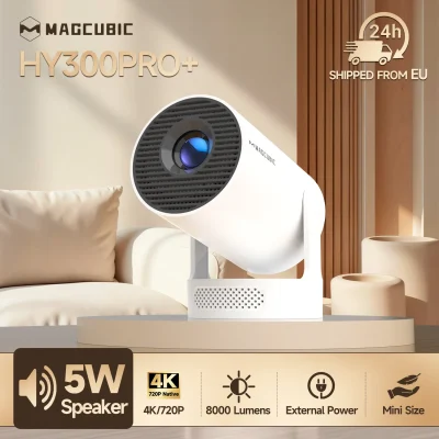 Magcubic 4K Android 11 Portable Projector 8000 Lumens WiFi 6 BT5.4 Outdoor Theater 5W HiFi Speaker 720P HD Supported HY300 Pro+