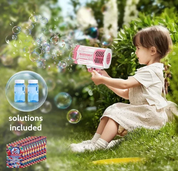 69 Holes Soap Blaster Bubble Gun Kids Adults Party Wedding Summer Fun Gifts Indoor and Outdoor Toys Ages 3 4 5 6 7 8 Boy Girl