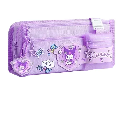 Sanrio Series Pencil Case Kuromi Cartoon Animation Good-Looking Large Capacity Children Pencil Storage Stationery Box Wholesale