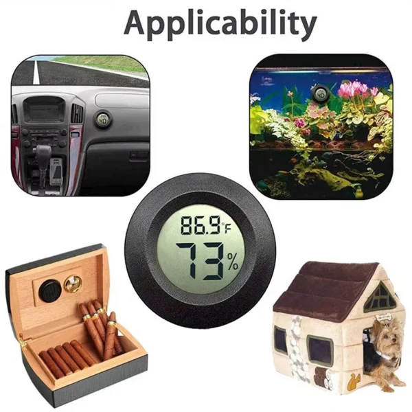 2/4 Pcs Mini Hygrometer Thermometer Fahrenheit or Celsius Meter Digital LCD Monitor Indoor Room Round Humidity Temperature Gauge