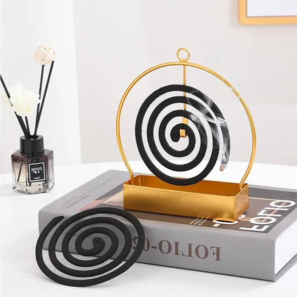 Incense Holders Coil Incense Burner Frame Iron Mosquito Coil Holder Modern Repellent Incense Rack for Household Bedroom Patio