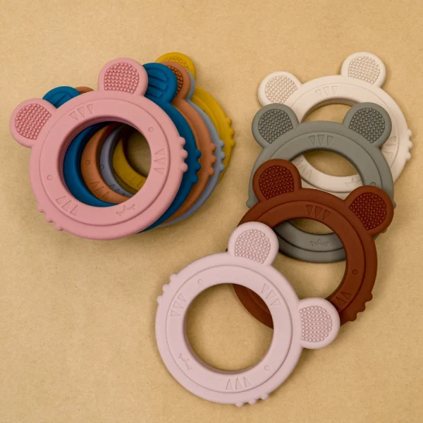 High Quality Safe Silicone Tiger Shape Cute Chewable Baby Teether Toy Newborn Gift Food Grade BPA Free Teething For Kids