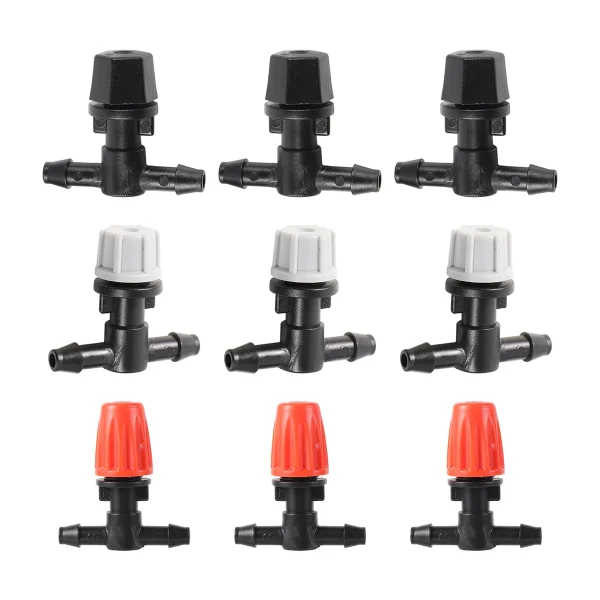 Adjustable Mist Nozzles With 4/7mm Hose Black Tee Joint Garden Irrigation Sprinklers Cooling Humidification Atomization Nozzles